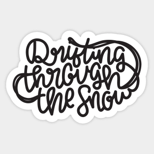 Drifting Through The Snow (Gray) Sticker